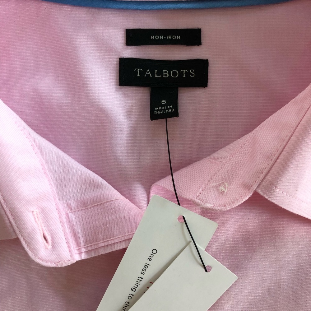 NWT Talbots Non-Iron Long Sleeve Button Down Sz 6